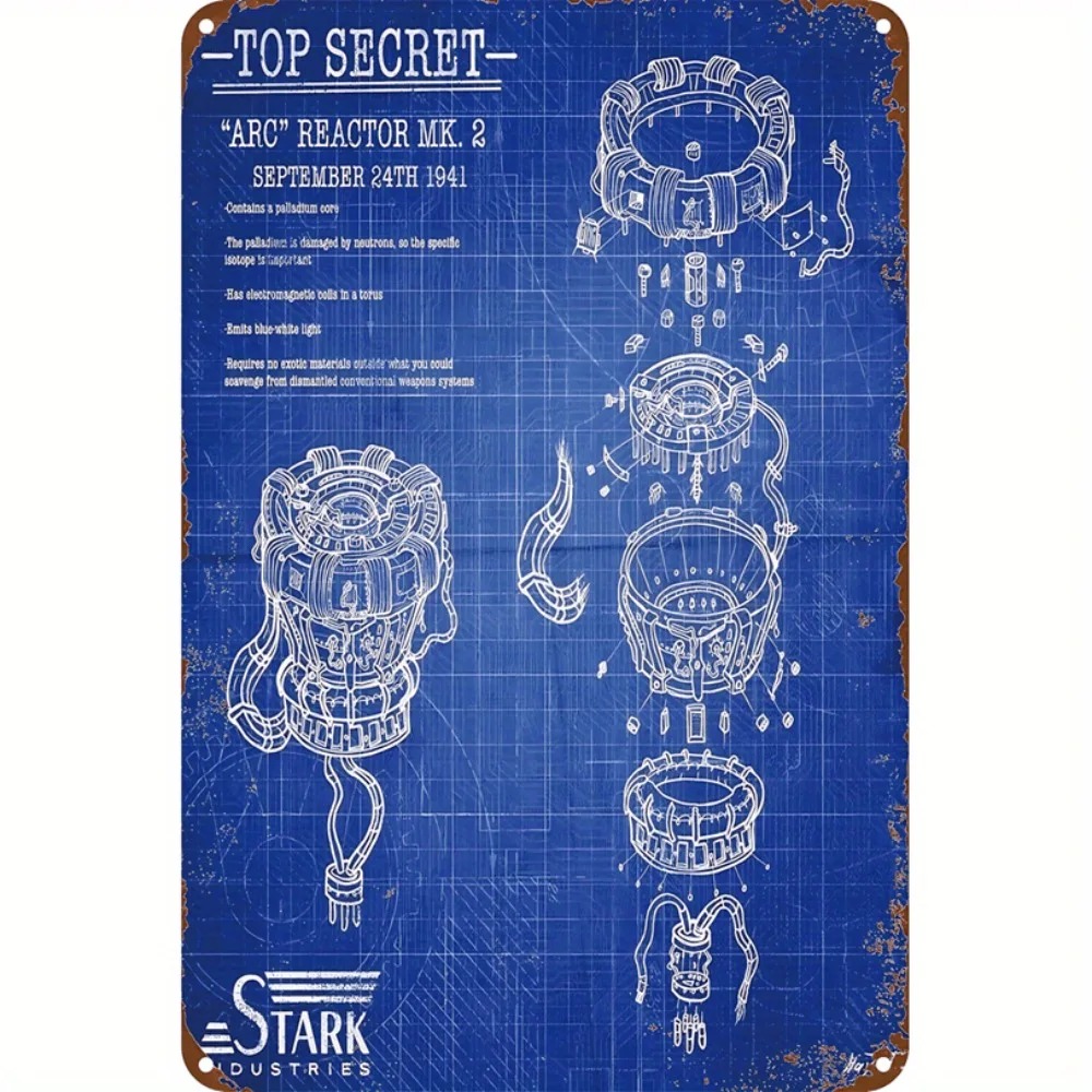 Tech Office Wall Art - CIFBUY レトロインダストリアル 2D フラットスーパーヒーローテックアルミニウムウォールアート防水耐久性のある金属サインホームオフィスバー装飾用