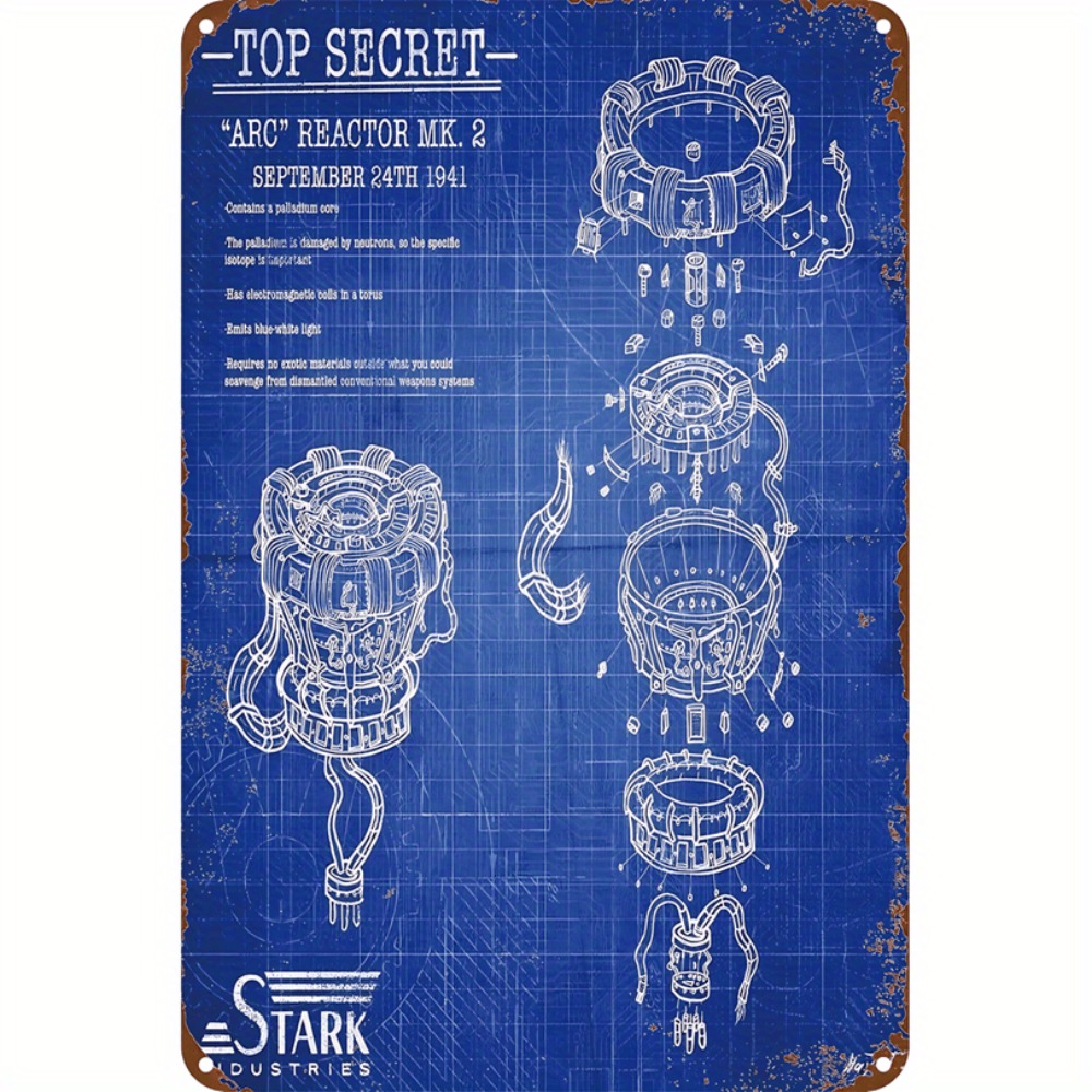 Tech Office Wall Art - CIFBUY レトロインダストリアル 2D フラットアルミニウムウォールアート防水金属サイン鉄板スーパーヒーローテック装飾ホームオフィスバー用