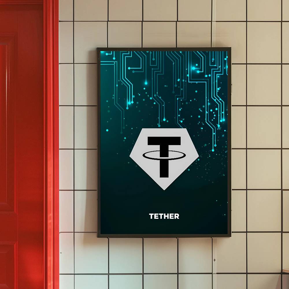 テックサーキット暗号通貨シンボルポスターデジタルコインロゴ幾 - Tech Office Wall Art のレビューと価格