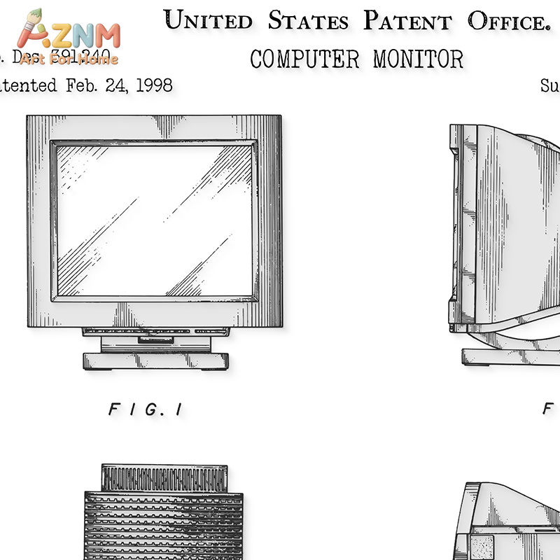 AZNM コンピューターマザーボード特許キャンバス絵画技術図 - Tech Office Wall Art のレビューと価格