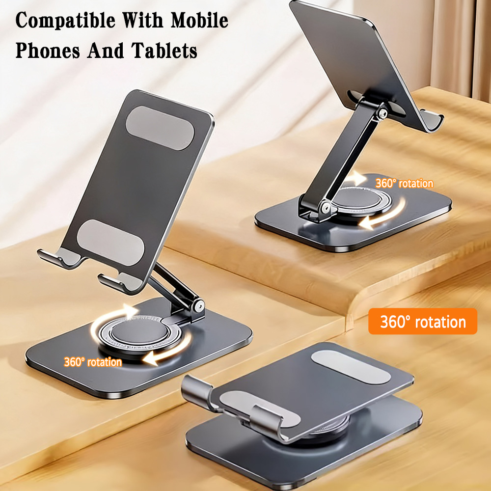 360度回転可能な金属製スマホ・タブレットスタンド、折りたた - Home Office Tech Gadgets のレビューと価格