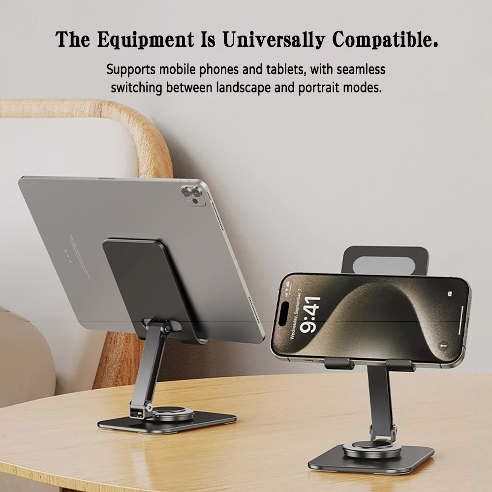 360度回転可能な金属製スマホ・タブレットスタンド、折りたた - Home Office Tech Gadgets のレビューと価格