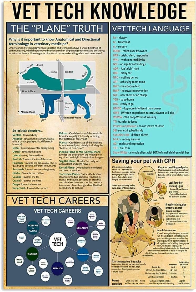 ESETASOT ヴィンテージティンサイン 獣医技術知識 メ - Tech Office Wall Art のレビューと価格