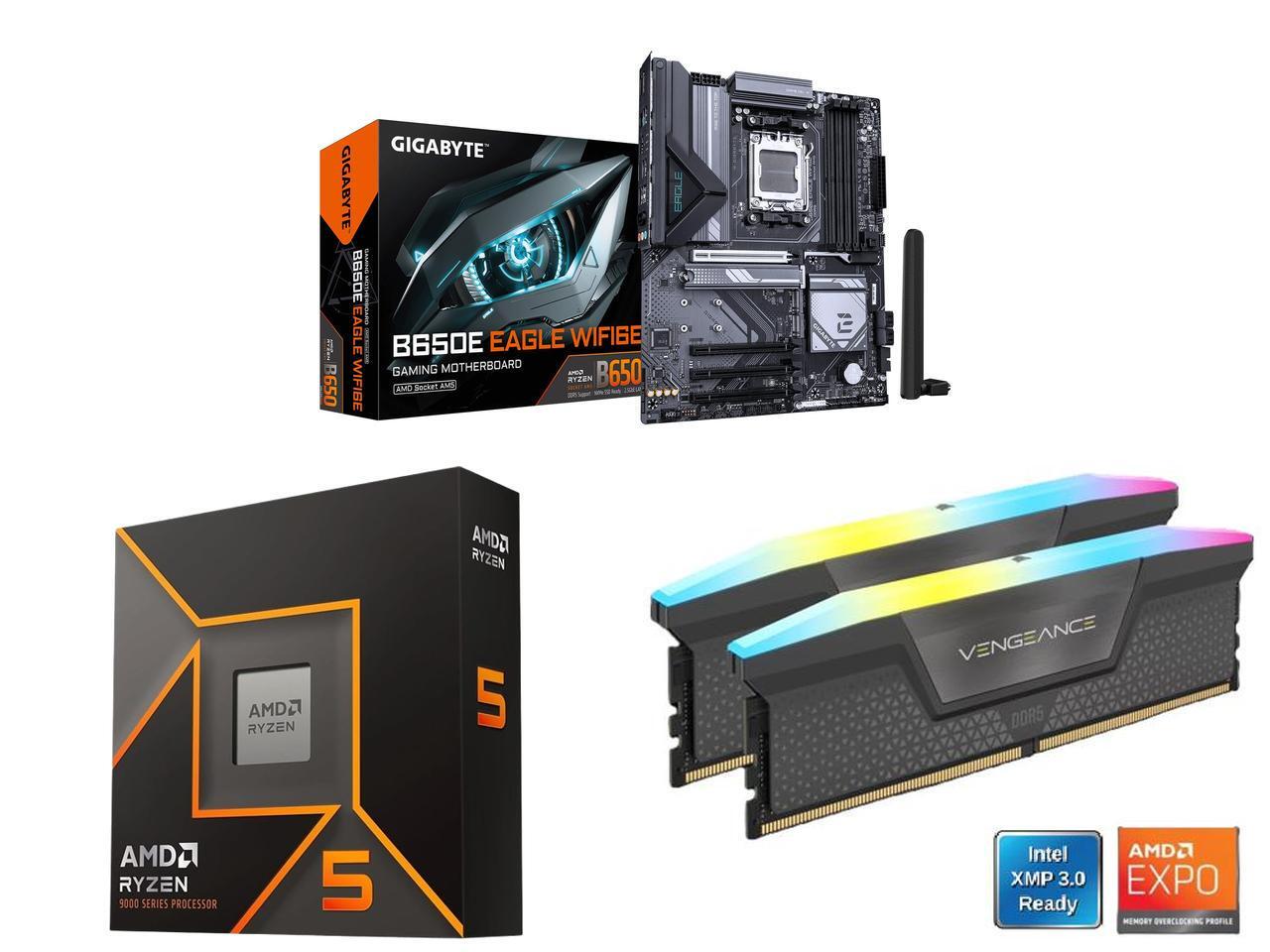 GIGABYTE B650E EAGLE WIFI6E AM - Corsair Ram Vengeance 16Gb のレビューと価格